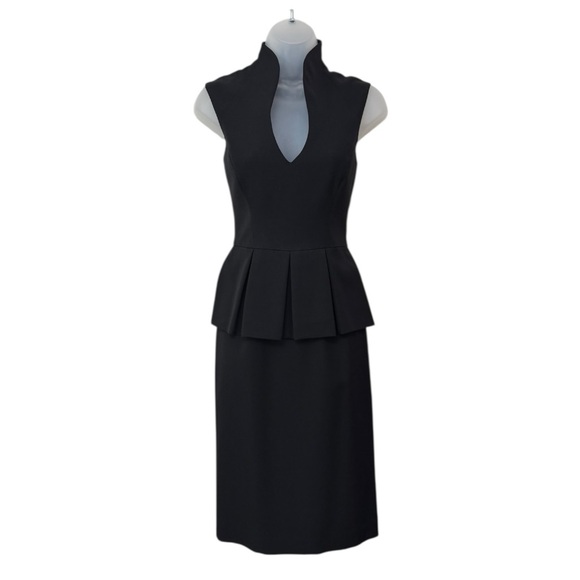 BLACK HALO | Candeese Peplum Sheath Dress in Black, Size 4 - Picture 3 of 10